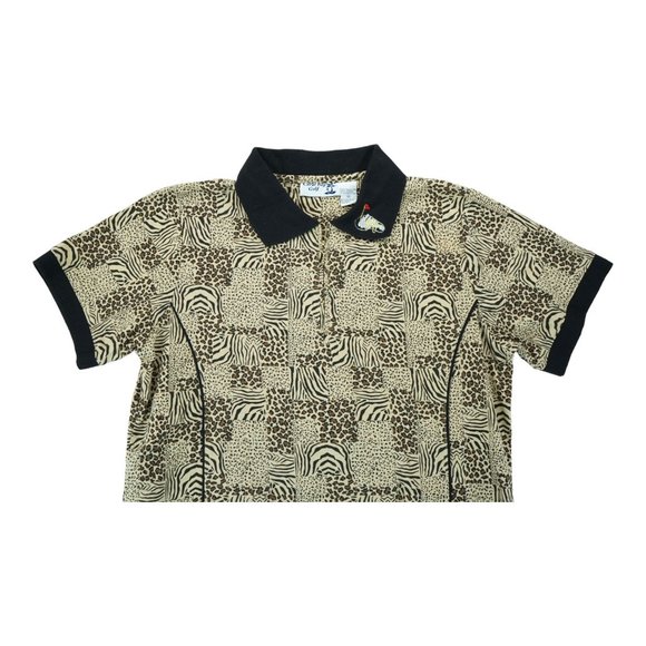 CORAL BAY GOLF POLO SHIRT WOMEN'S 1/4 Zip‎ Medium Animal Print - Picture 3 of 4